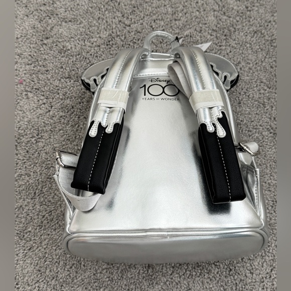 Loungefly Minnie Mouse Disney100 Platinum Mini Backpack - Picture 9 of 15